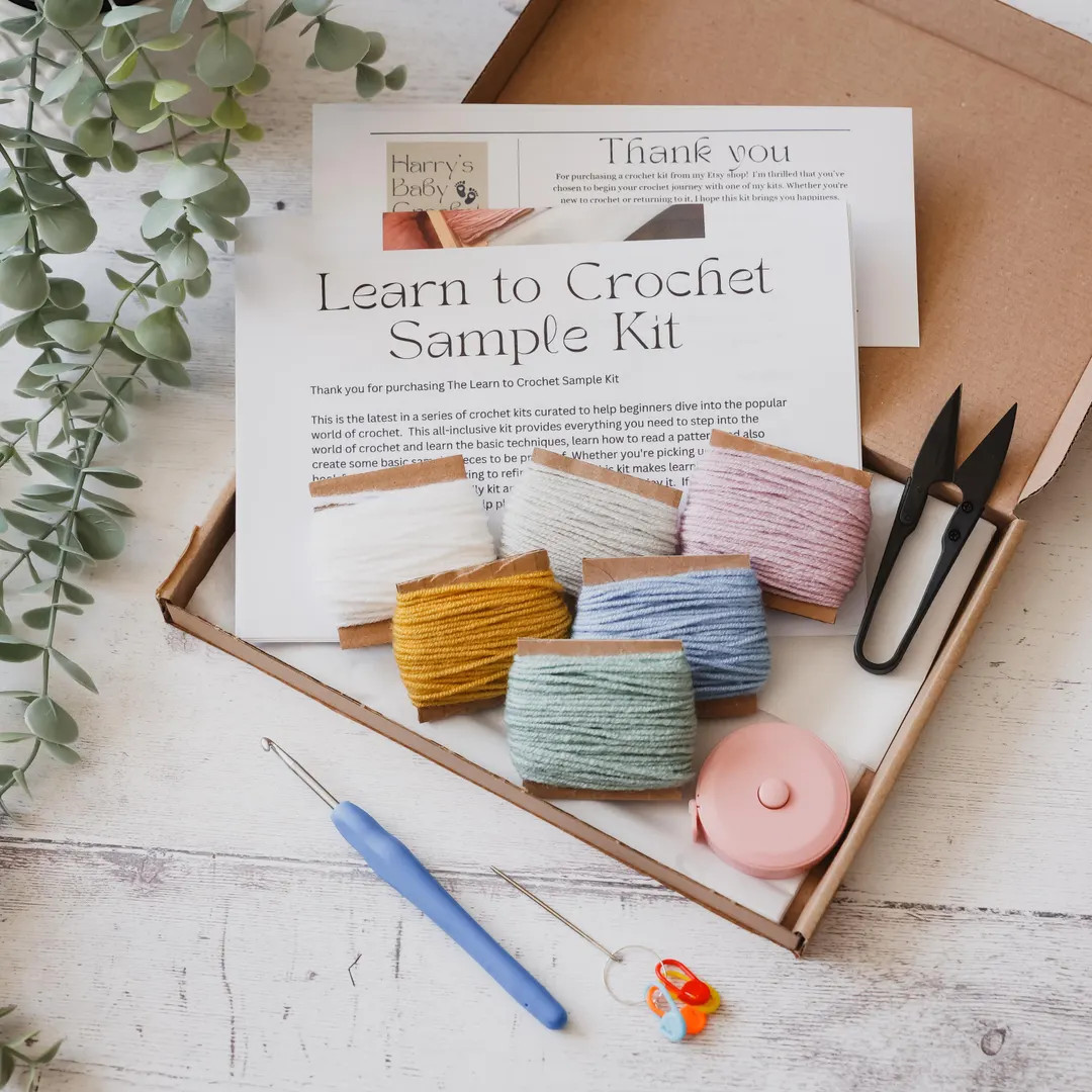 Crochet Kit for Beginners: Learn Basic Stitches, Crafty Gift (PDF Pattern) - Etsy | Etsy (US)