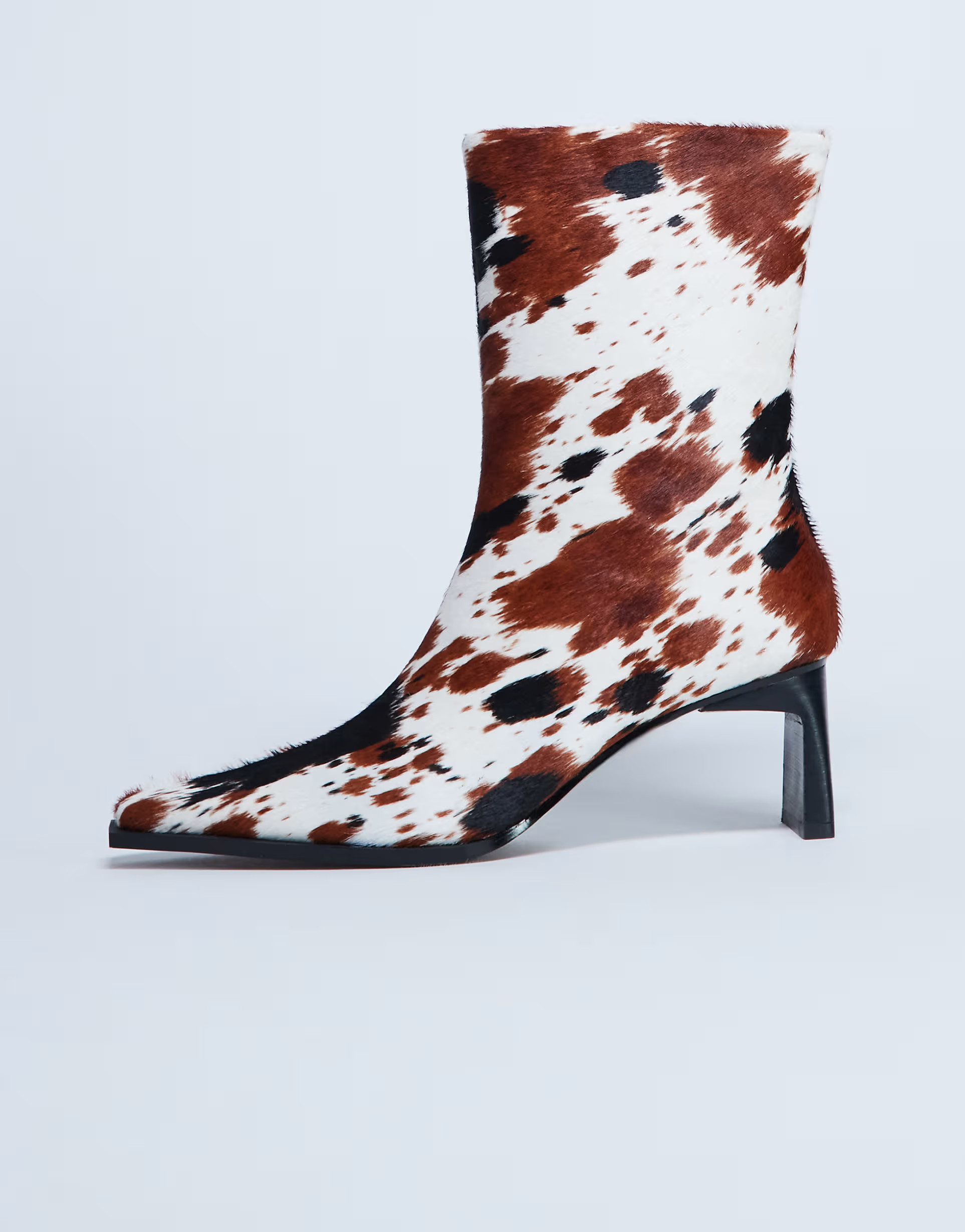 Topshop Nadie real leather chisel toe ankle boots in cow print pony | ASOS | ASOS (Global)