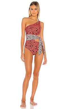 BEACH RIOT Rae One Piece in Baby Pink & Love Red from Revolve.com | Revolve Clothing (Global)