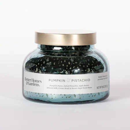 Better Homes & Gardens 18oz Pumpkin & Pistachio Scented Mercury Glass 2-Wick Bell Jar Candle | Walmart (US)