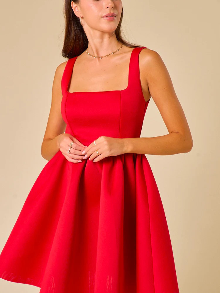 Molly Red Skater Mini Dress | Confête