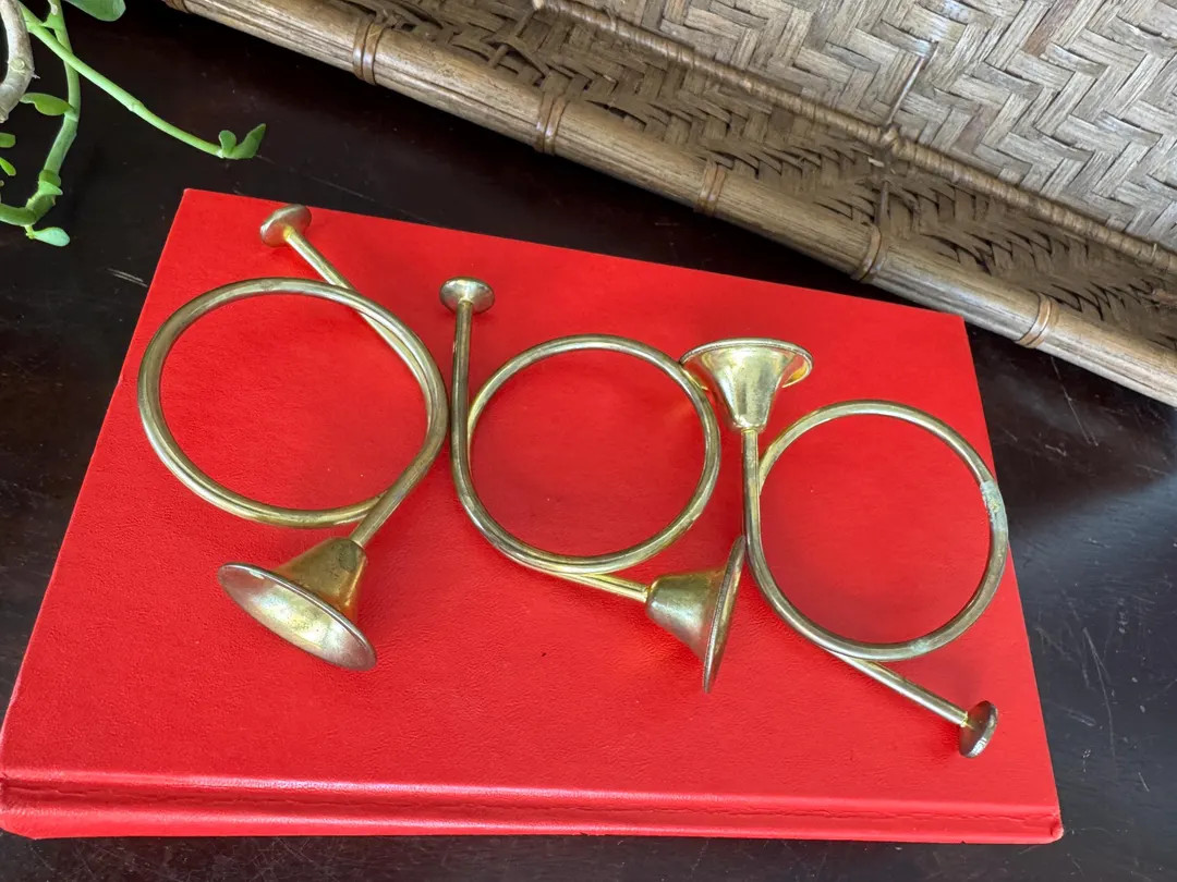 Vintage Brass French Horn Ornaments – Set of 3 – Musical Instrument Decor – Christmas Holid... | Etsy (US)
