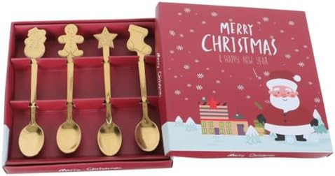 MAGICLULU Christmas Spoon, 4 Piece Stainless Steel Christmas Stirring Coffee Spoon - Gingerbread ... | Amazon (US)