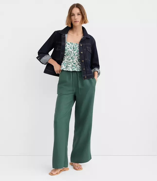 Sawyer Pull On Pants in Linen Blend | LOFT