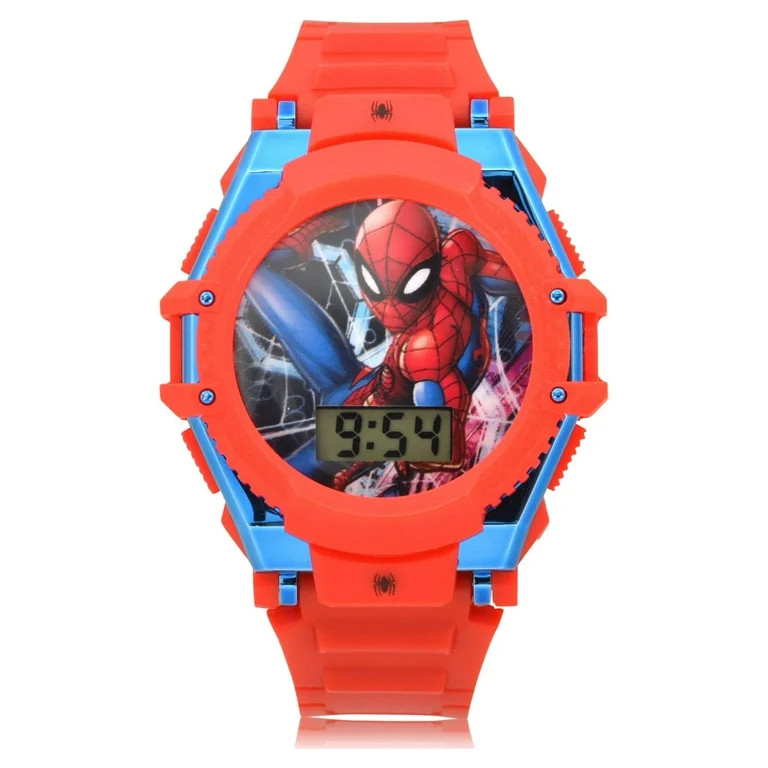 Marvel Spider Man Flashing LCD Watch with Molded Straps (SPD4625WM) | Walmart (US)