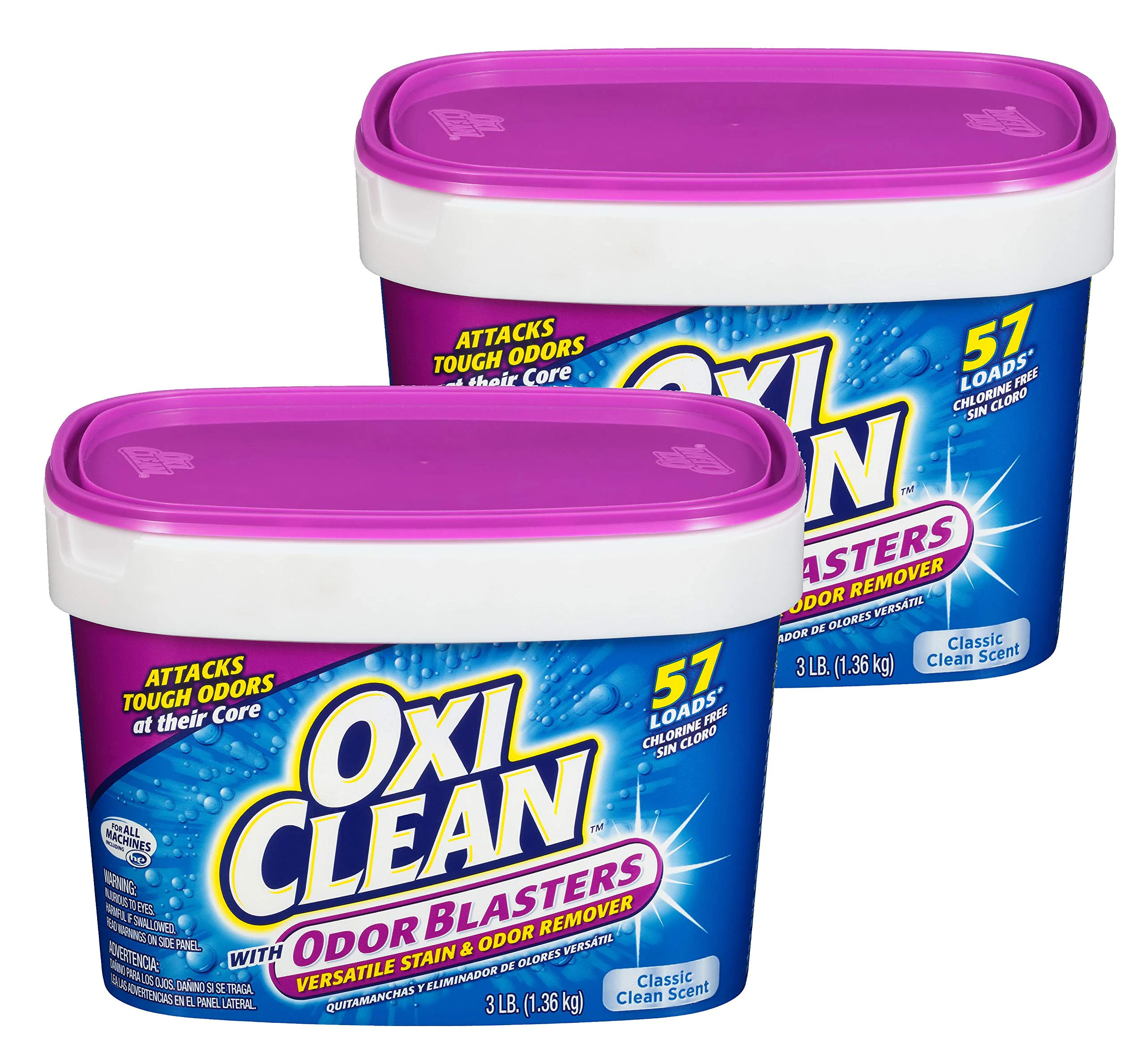 OxiClean with Odor Blasters Versatile Stain Odor Remover 3 lb Tub - Pack of 2 one_size | 757037950685 | Lowe's