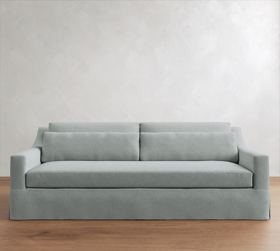 York Slope Arm Deep Seat Slipcovered Sofa (60"-108") | Pottery Barn (US)