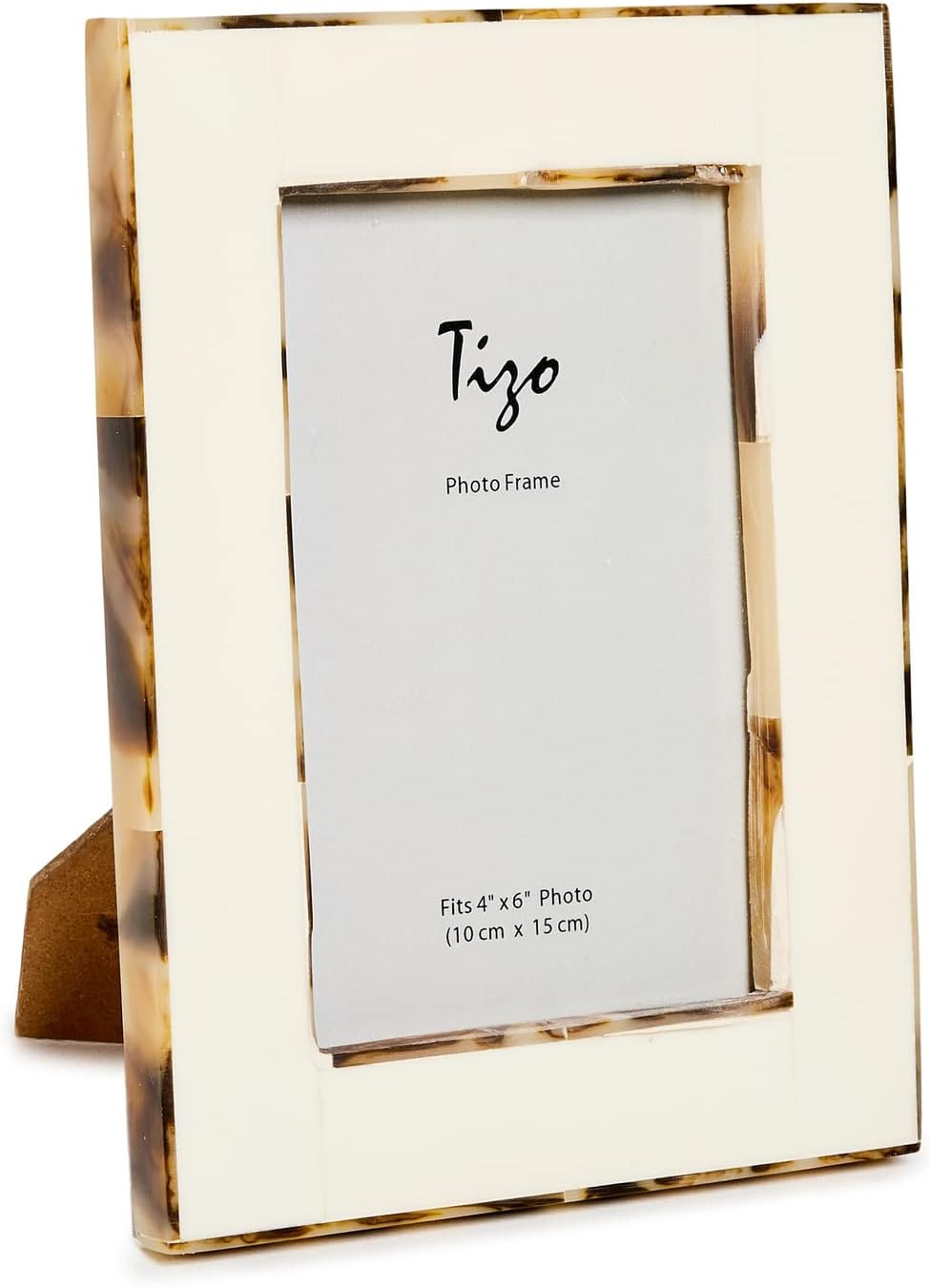 Tizo Design Women's White Bone Resin with Faux Horn Border Frame, White Bone, One Size | Amazon (US)