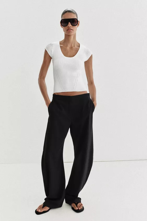 COMBINATION SLEEVE KNIT TOP | Zara US