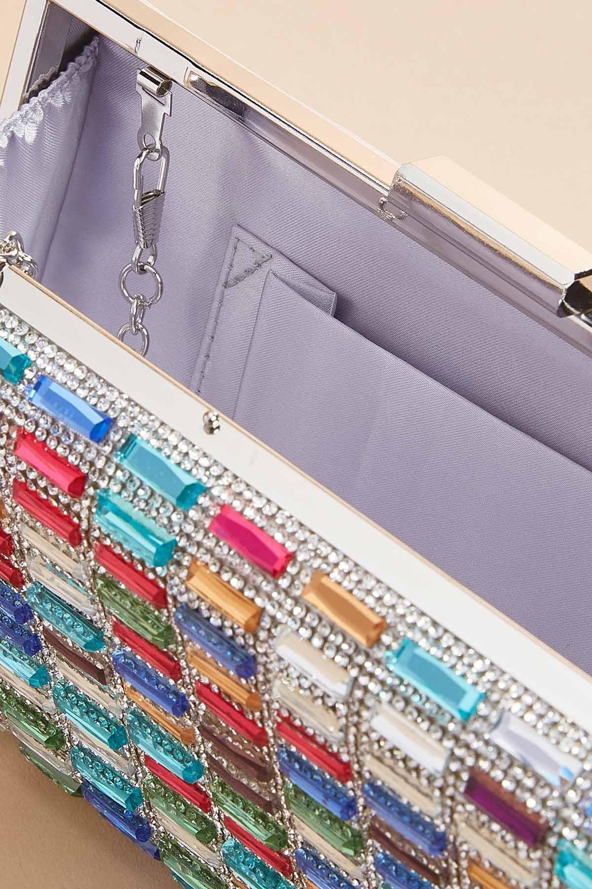 multicolor stone clutch | Versona