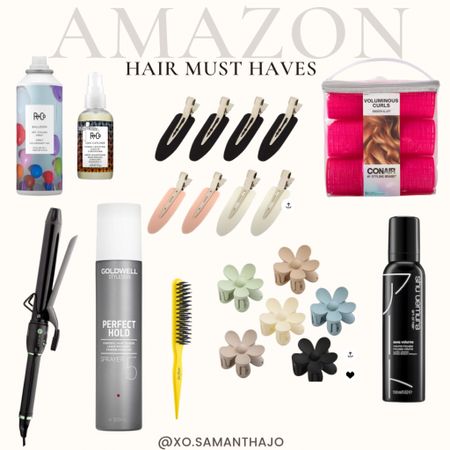 Amazon Hair Care must haves 
Two things I can not go without for my hair is the gold well hair spray & shu uermua volume mousse! 
Claw clips for long thick hair - tease brush - strong hold hairspray - dry shampoo - volumizing mouse - Velcro rollers - hair products for long thick hair - Amazon beauty - Amazon hair care 

#LTKbeauty #LTKsalealert #LTKstyletip