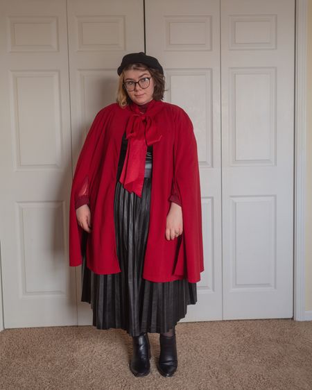 Plus size red cloak cape Christmas festive outfit 

#LTKHoliday #LTKplussize #LTKSeasonal
