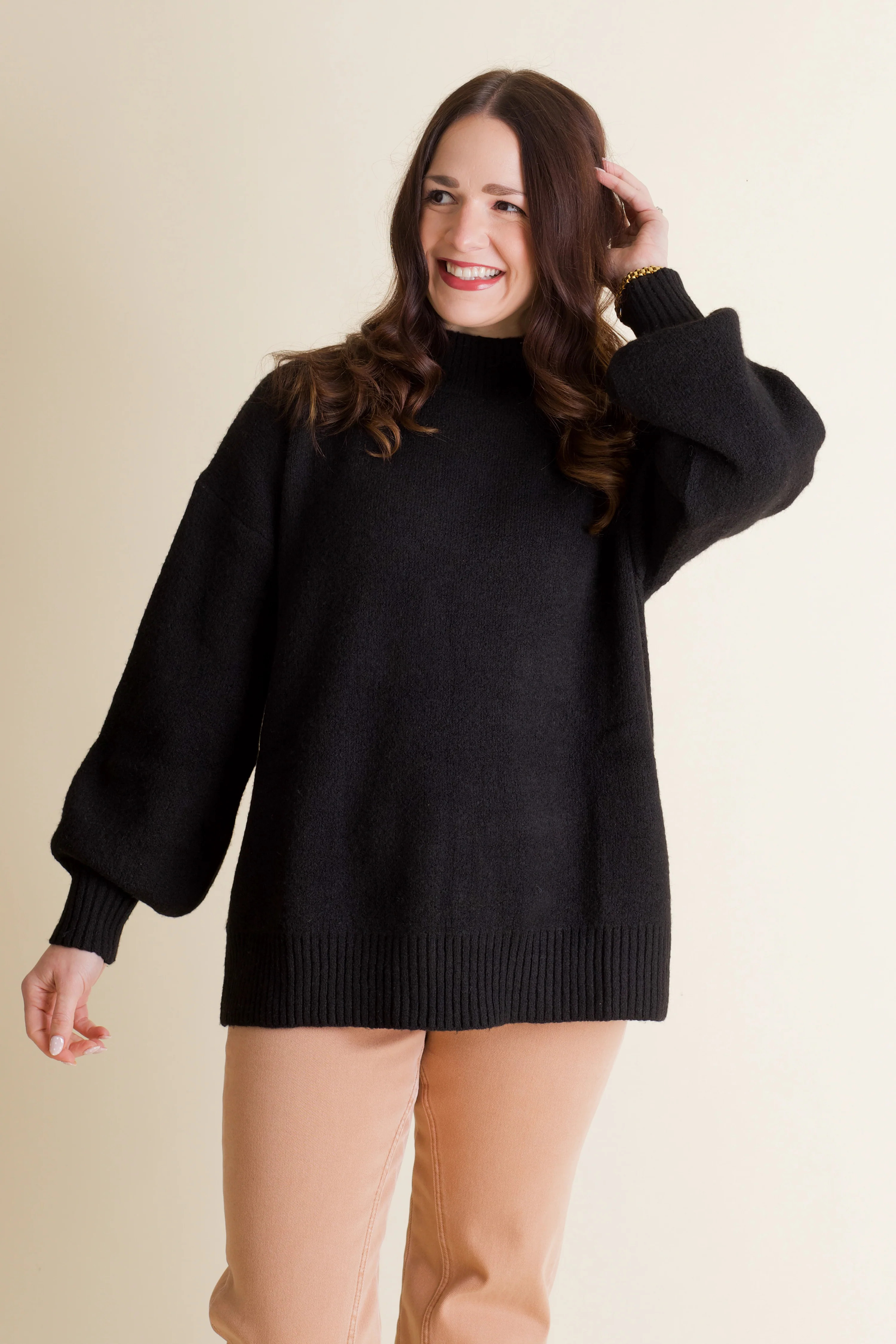 Main Event Mock Neck Sweater | Nellie Mae