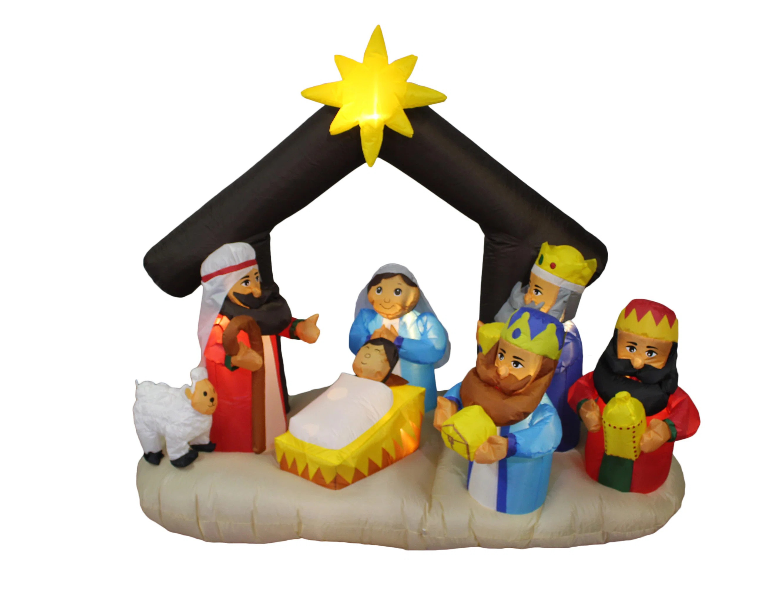 6 Foot Long Lighted Nativity Scene with Three Kings Christmas Inflatable Indoor / Outdoor Holiday... | Wayfair North America