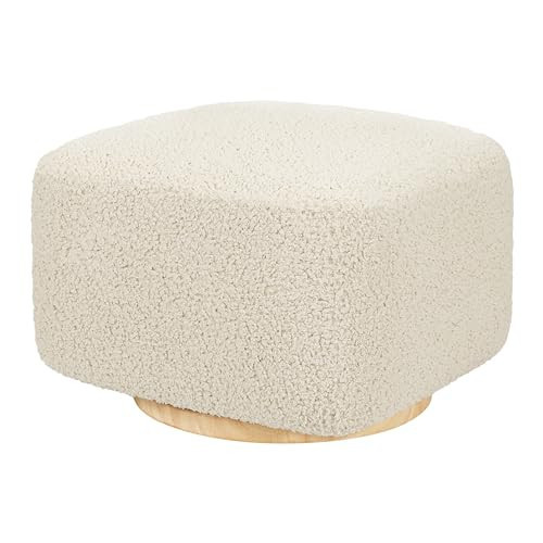 Babyletto Kiwi Gliding Ottoman in Almond Teddy Loop with Light Wood Base, Greenguard Gold and CertiPUR-US Certified | Amazon (US)