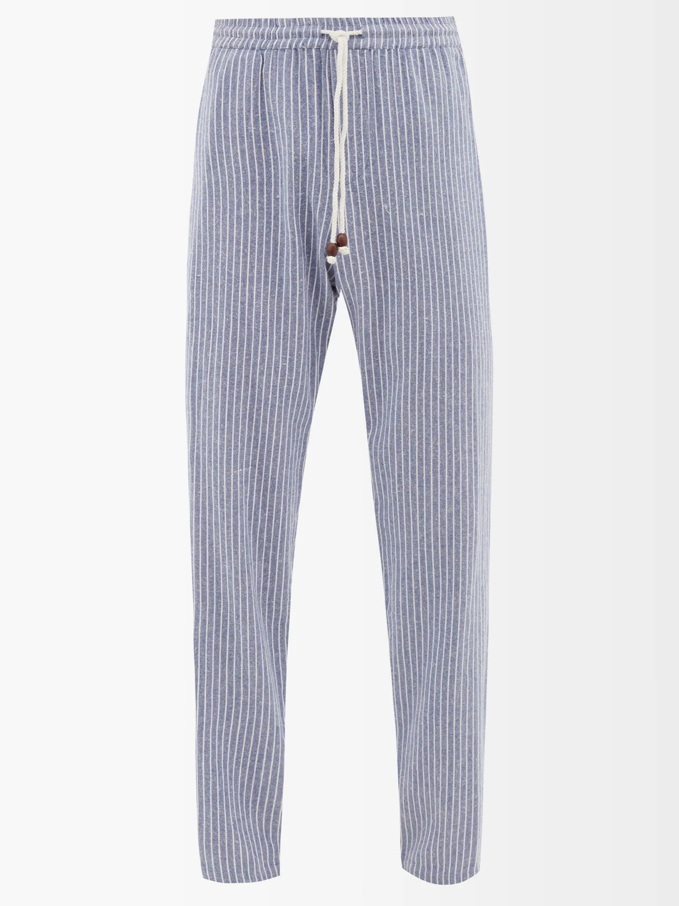 Drawstring-waist striped cotton-twill trousers | SMR Days | Matches (US)