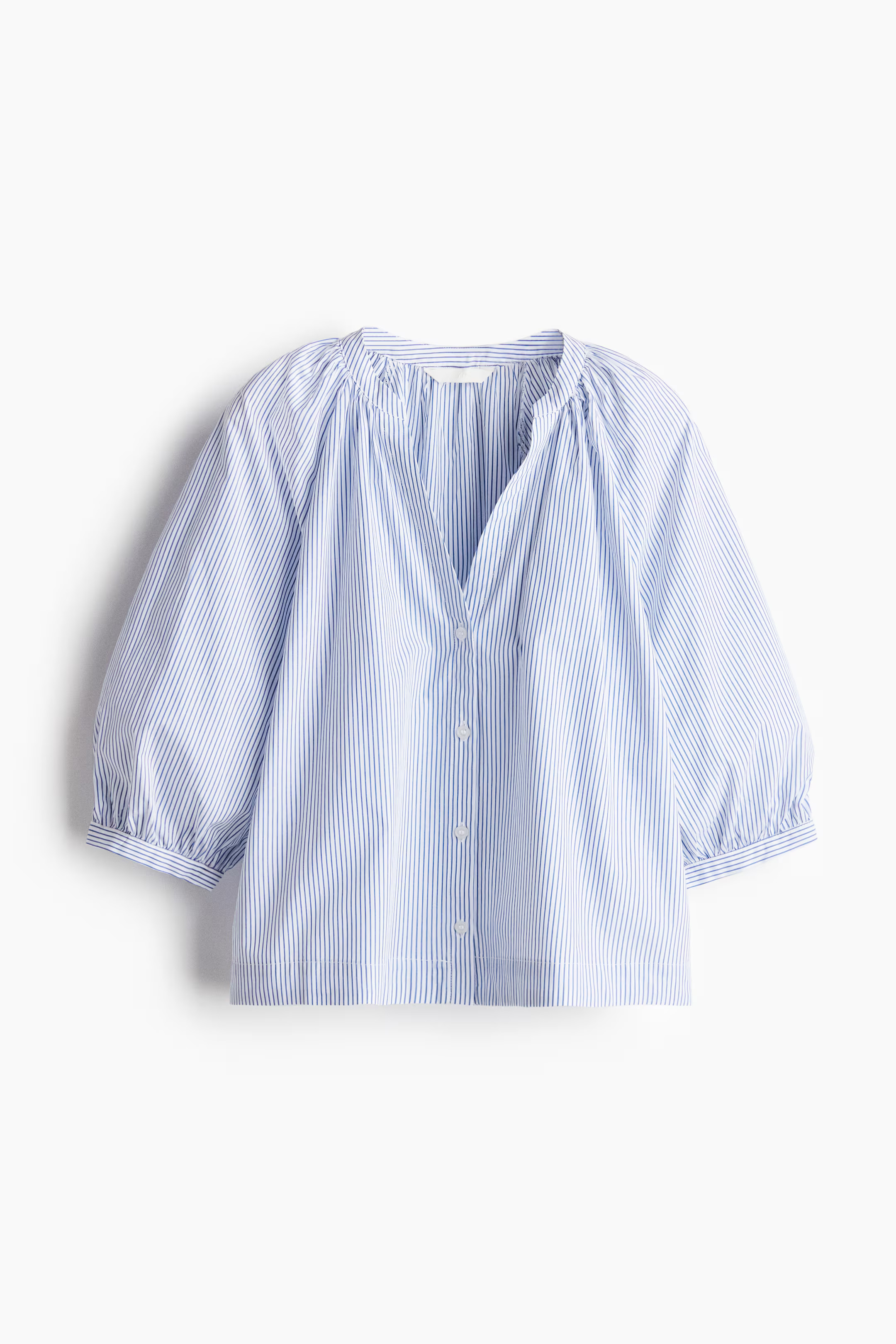 Balloon-sleeved poplin blouse | H&M (UK, MY, IN, SG, PH, TW, HK)