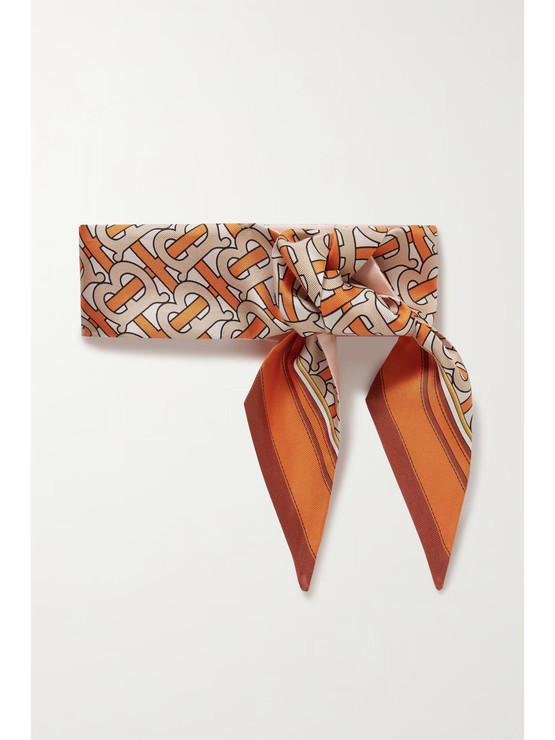 Click for more info about Orange Foulard en serge de soie de mûre imprimée | NET-A-PORTER | BURBERRY | NET-A-PORTER