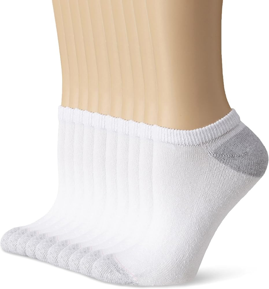 Hanes womens Value, No Show Soft Moisture-wicking Socks, Available in 10 and 14-packs | Amazon (US)