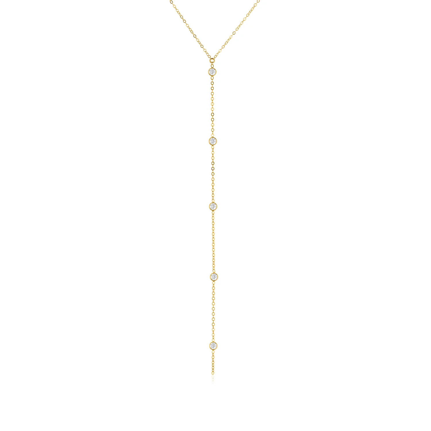 Faye Lariat Necklace | Set & Stones