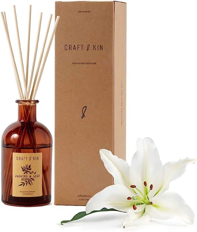 Reed Diffuser Sticks ‘Jasmine & Lily Scent’ Set, Includes 8 Rattan Scented Sticks Diffuser Re... | Amazon (US)