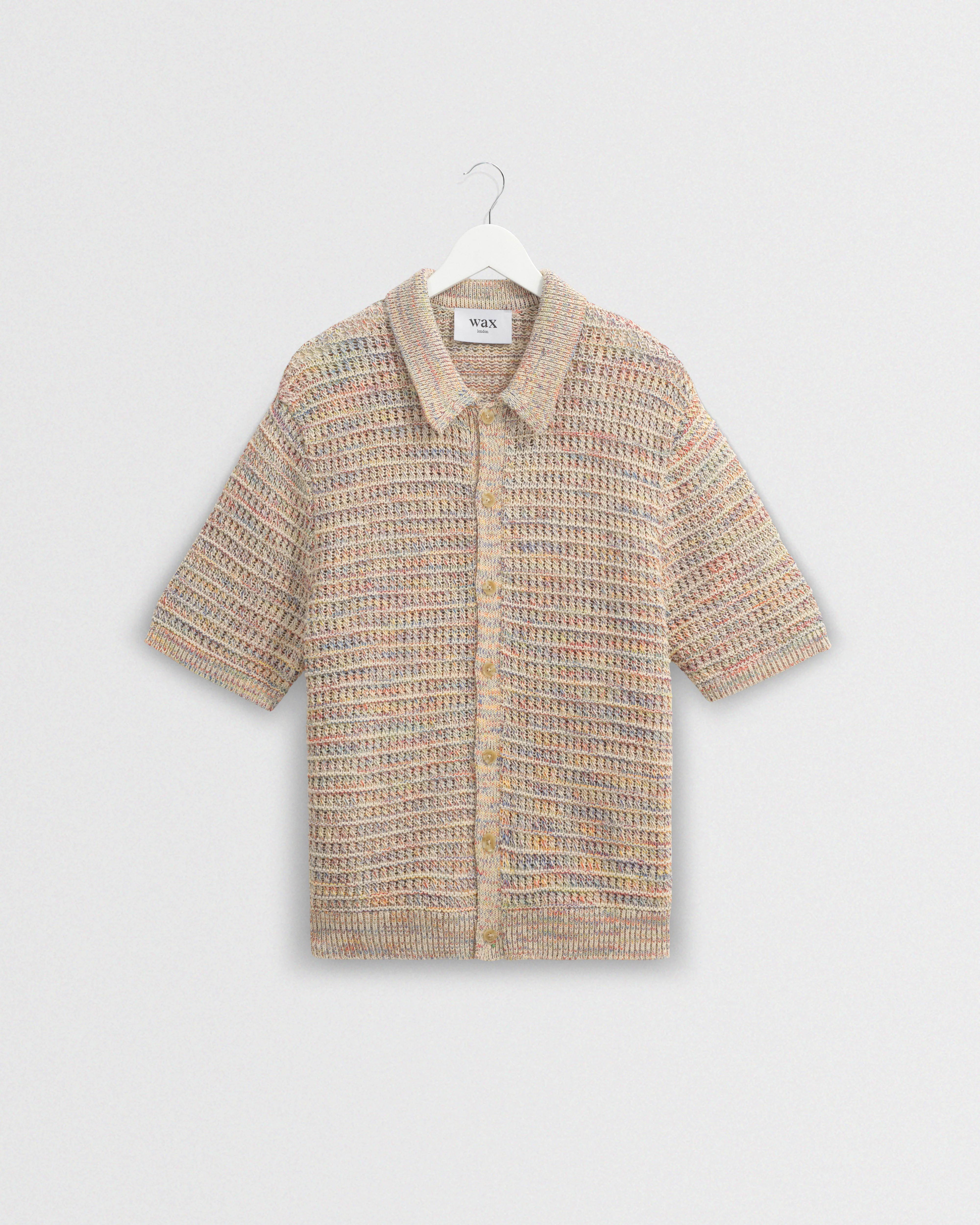 Tellaro - Multicolour Twist Knitted Cotton Polo Shirt | Wax London US