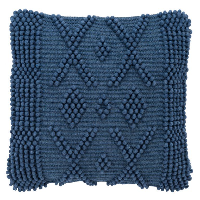 SAFAVIEH Baird Geometric Beaded Accent Pillow, 20" x 20", Navy | Walmart (US)