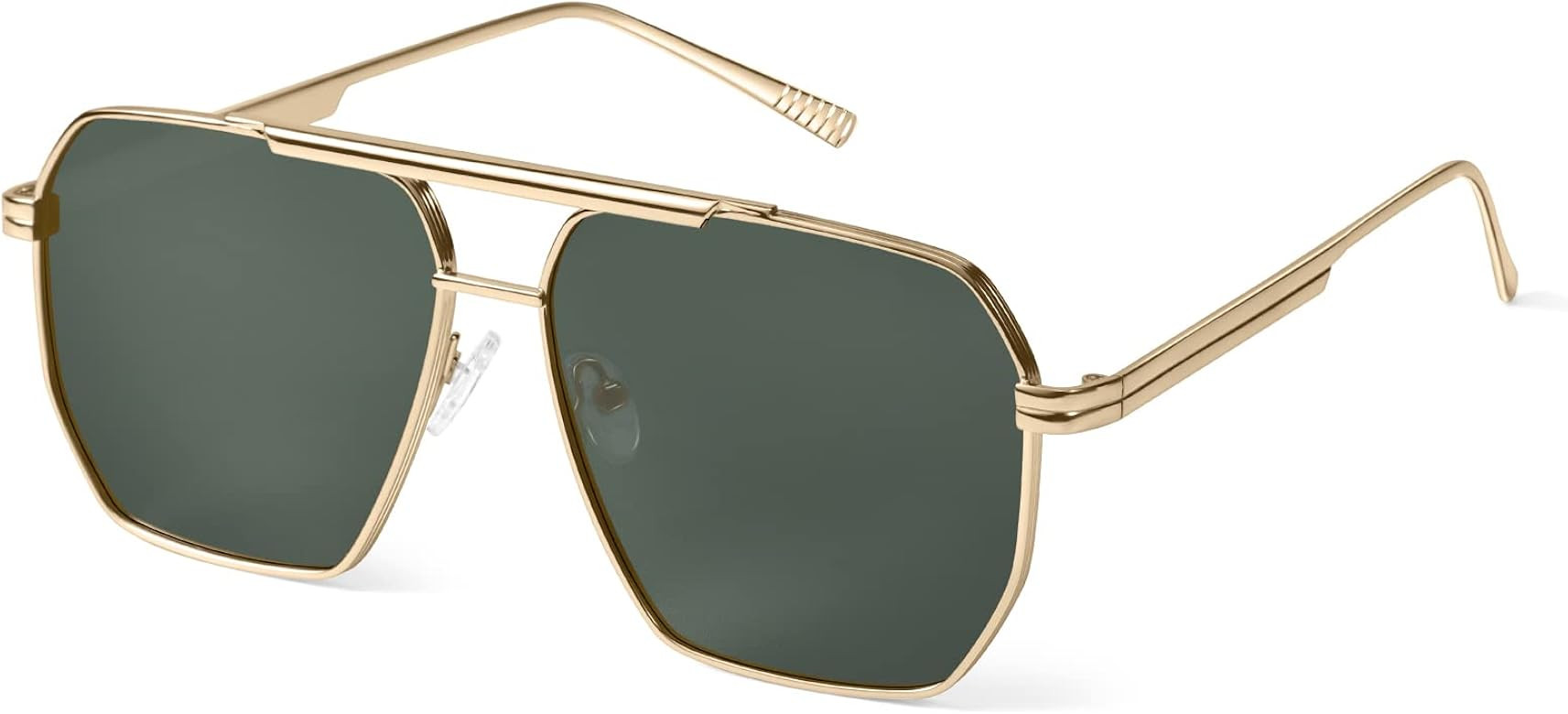 Polarized Sunglasses for Women Men Retro Oversized Sunglasses Square Classic aviator Sunglasses UV P | Amazon (US)