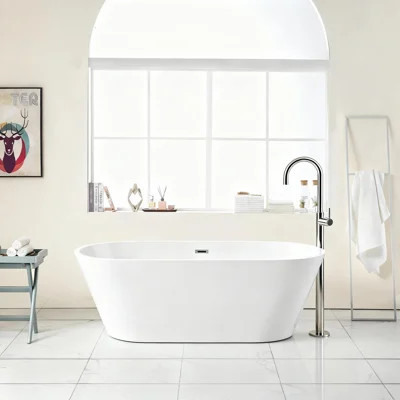 67.00×31.50×23.60 67.00 Acrylic Freestanding Bathtub Stand Alone Soaking Tub Gloss Acrylic 1-Piece Freestanding Bathtub Gloss White Freestanding | Wayfair North America
