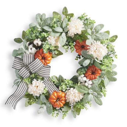 Farmhouse Pumpkin Wreath | Grandin Road