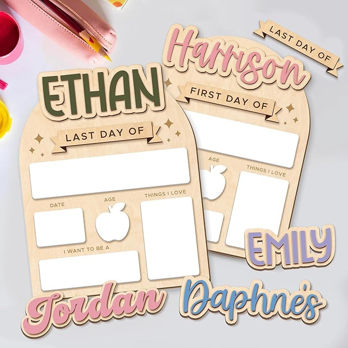 Personalized Back to School Sign, Reusable First Day of Preschool My First Day of Pre-K Reusable ... | Amazon (US)