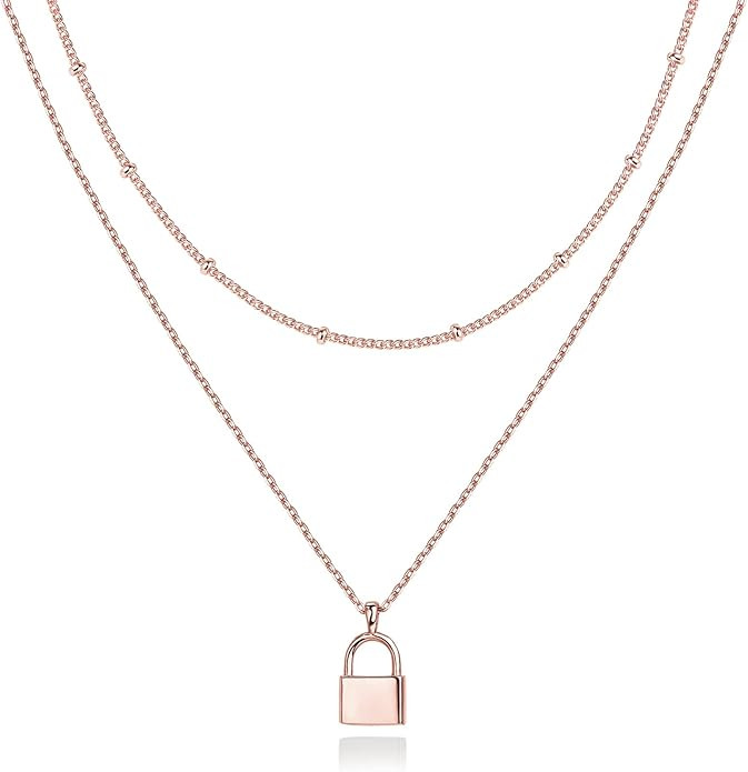 PAVOI 14K Gold Plated Layering Necklaces | Stylish Minimalist Design Pendant Necklaces | Butterfl... | Amazon (US)