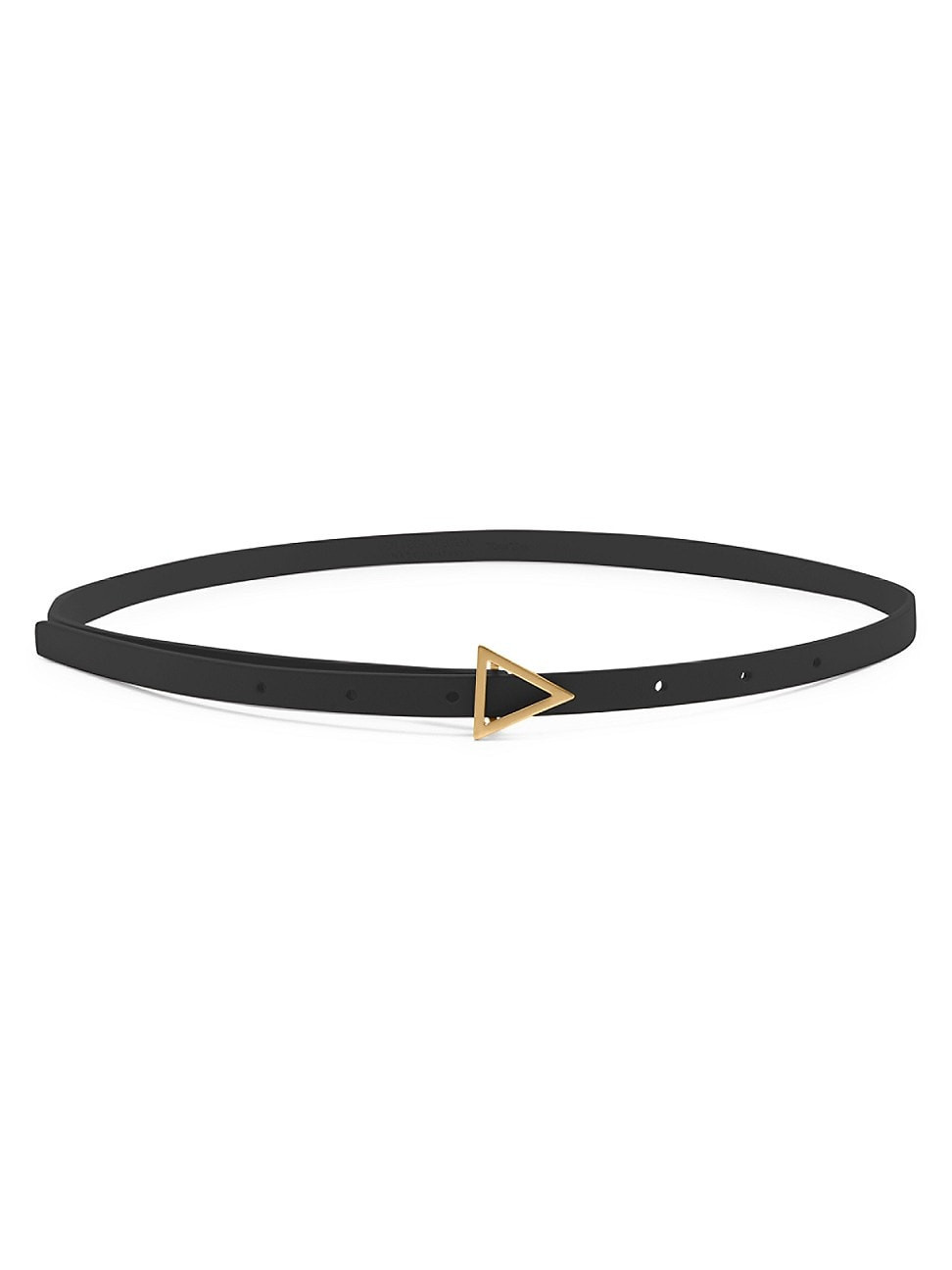 Women's Triangle-Buckle Leather Belt - Black Gold - Size Medium | Saks Fifth Avenue