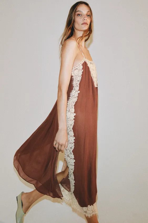 ZW COLLECTION LACE STRAP DRESS | Zara US