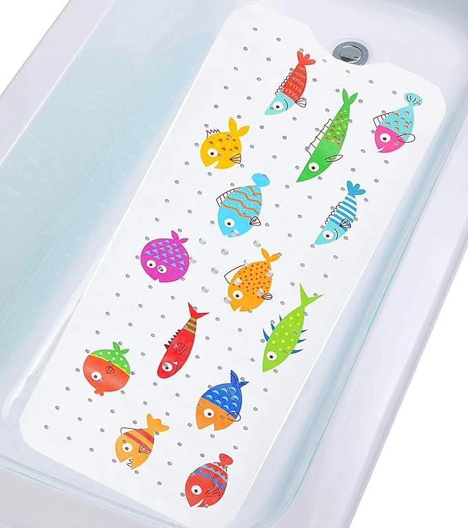 Bath Mat for Tub for Kids Non Slip Bathtub Mat for Baby Toddler Extra Long Bathroom Shower Mat wi... | Amazon (US)
