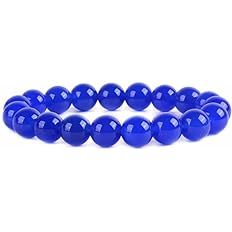 JUSTINSTONES Gem Semi Precious Gemstone 10mm Round Beads Stretch Bracelet 7 Inch Unisex | Amazon (US)