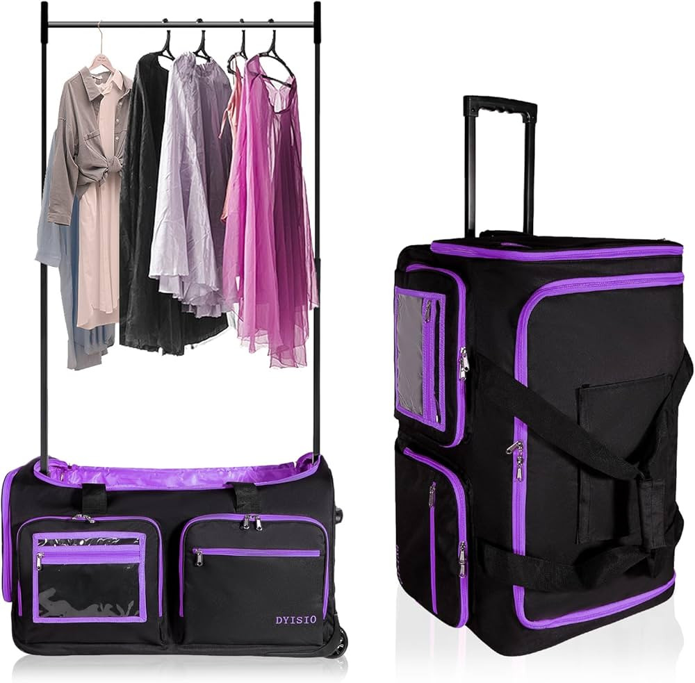 Garment bags for travel,28"dance bag with coat hanger, clothes rack dance suitcase, clothes rack ... | Amazon (US)