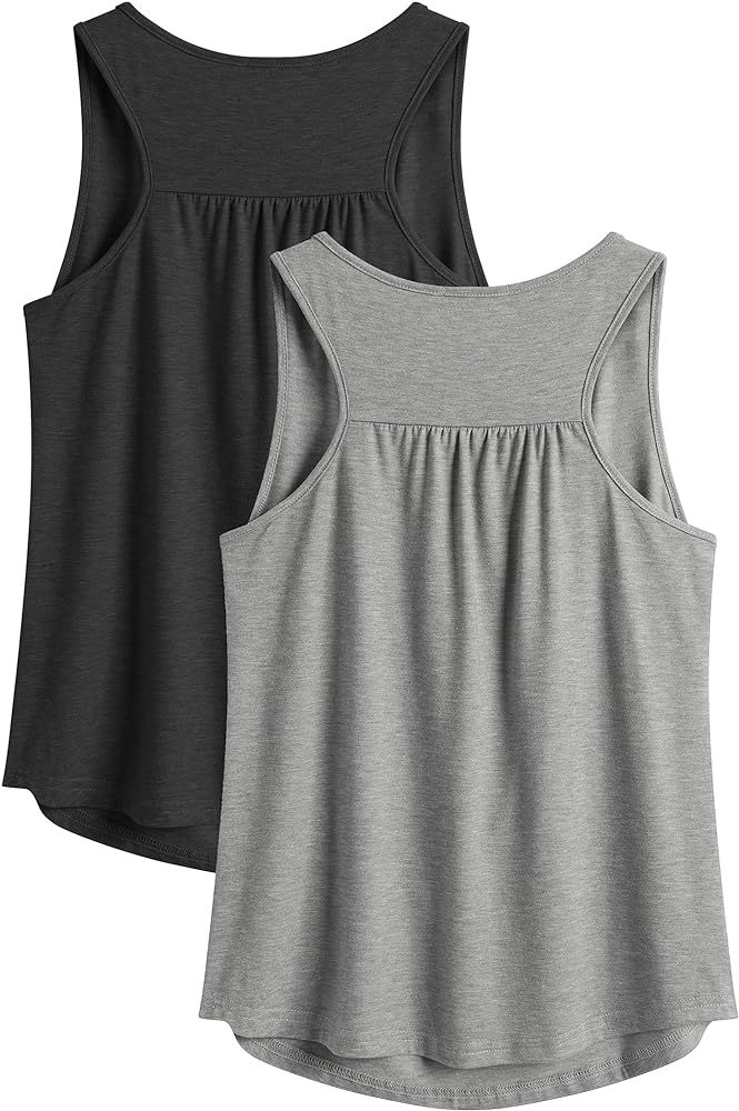 PINSPARK Workout Tank Tops for Women Racerback Loose Fit Yoga Top Sleeveless Gym Shirt Running At... | Amazon (US)