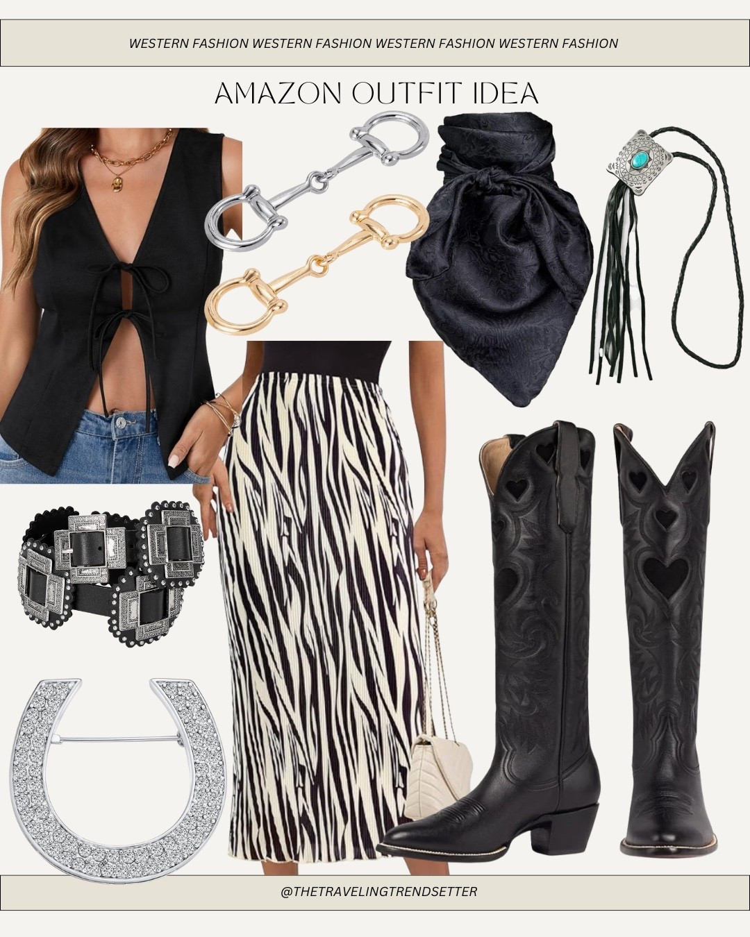 Amazon Western outfit idea, country concert, natural girls night out zebra print skirt, spring, turquoise, cowgirl boots black ￼

#LTKFestival #LTKgrwm #LTKdayinmylife
