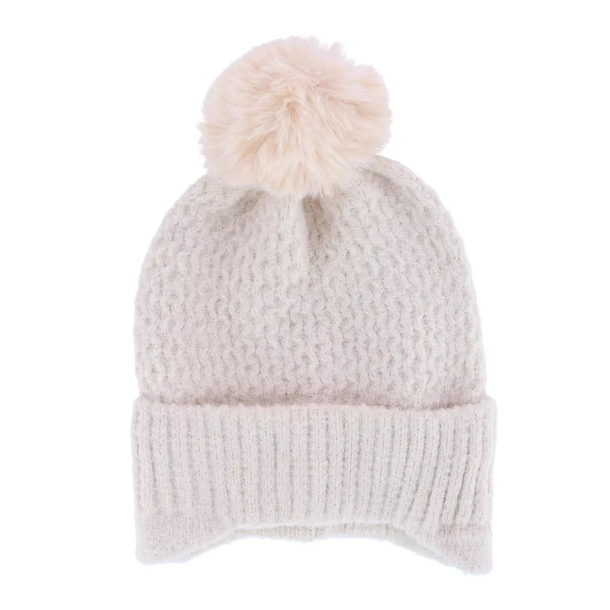 CTM Women's Solid Knit Winter Beanie with Earflaps and Pom | Target