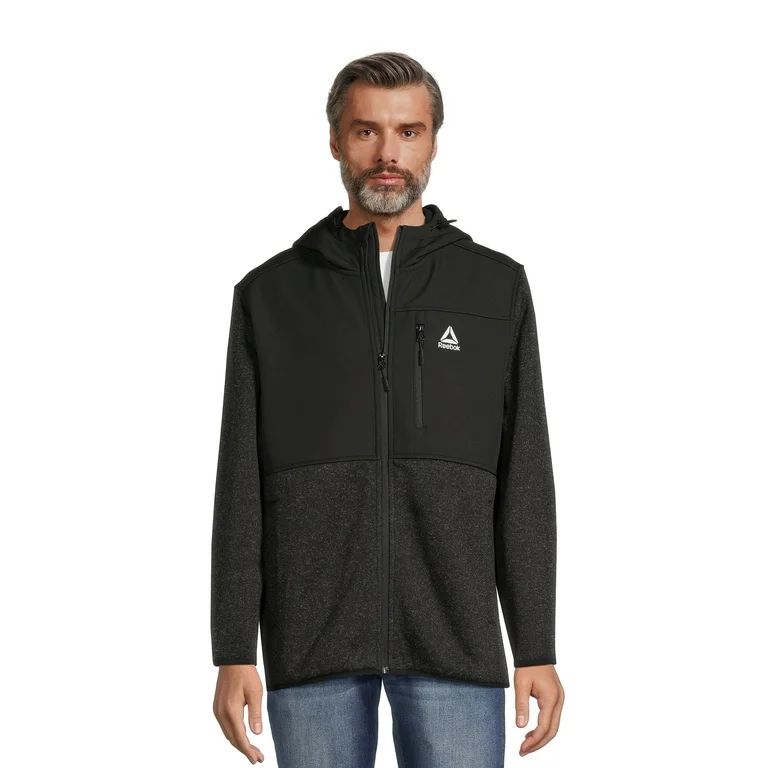 Reebok Men's Hooded Sweater Fleece Jacket, Sizes M-2XL | Walmart (US)