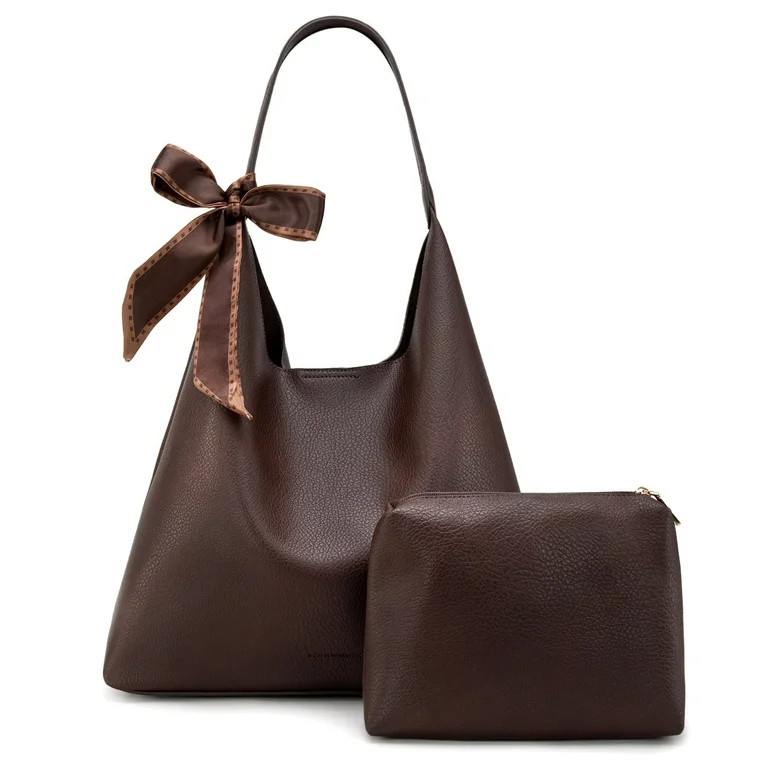 Montana West Slouchy Hobo Bag for Women Shoulder Purses and Handbags with Scarf, Coffee | Walmart (US)