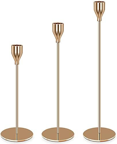 Spotmart Candlestick Set of 3 candlesticks for Living Room Bedroom Vintage Decoration Table Weddi... | Amazon (US)