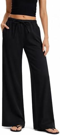 AnotherChill Women's Wide Leg Crepe Pants, Wrinkle-Resistant Travel Pants | Easy-care, pull-on tr... | Amazon (US)