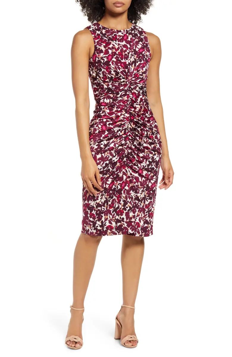 Floral Print Ruched Body-Con Dress | Nordstrom