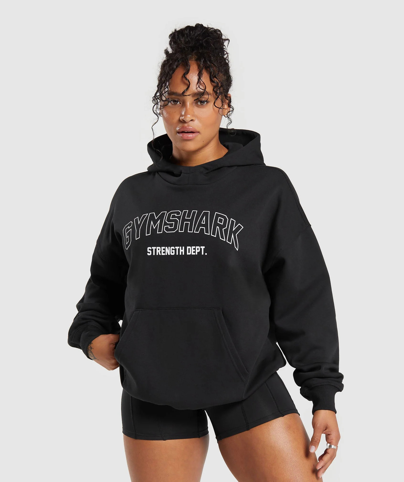 Gymshark Strength Department Graphic Hoodie - Black | Gymshark US