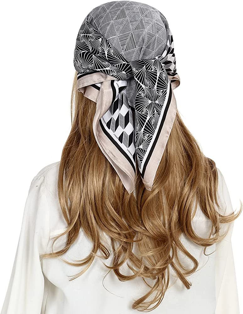 RIIQIICHY Head Scarf Like Silk Satin Hair Scarf for Women Sleeping Square Designer Scarf for Hair... | Amazon (US)