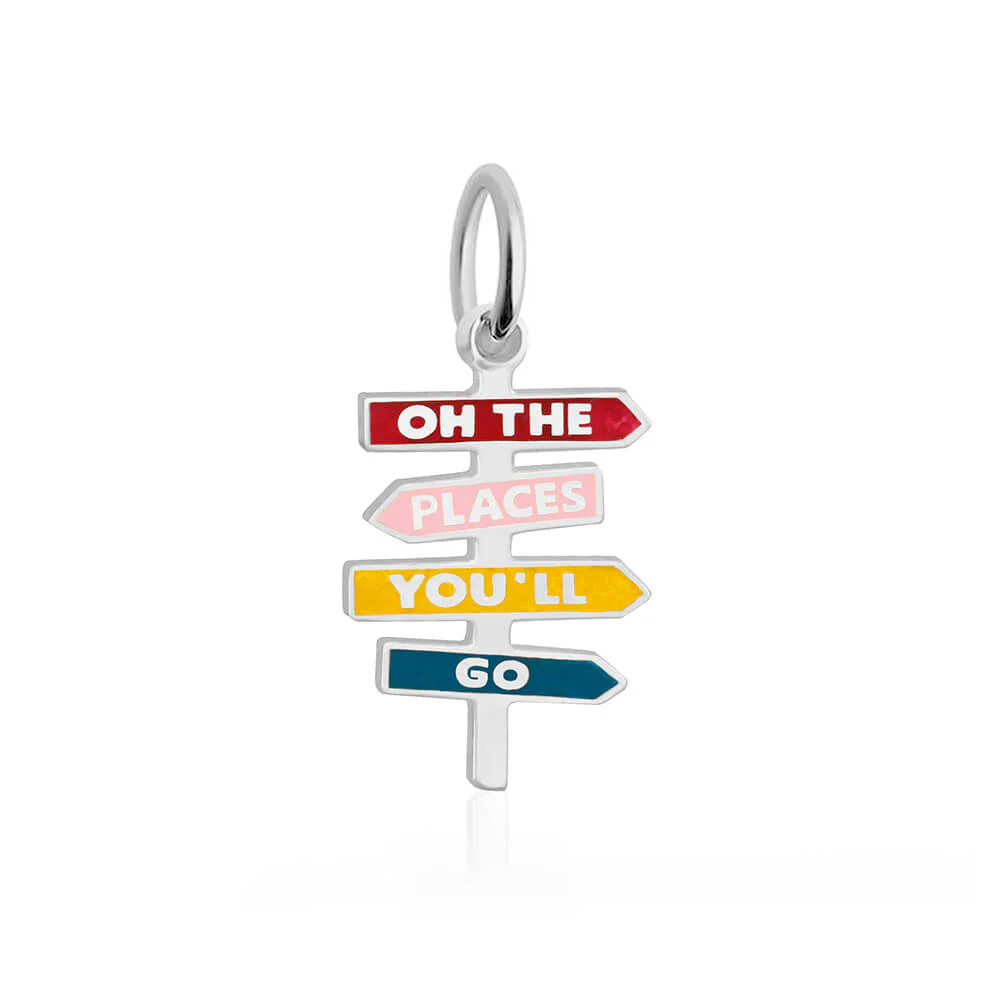 "Oh the Places You’ll Go" Charm Enamel Silver | Jet Set Candy (US)