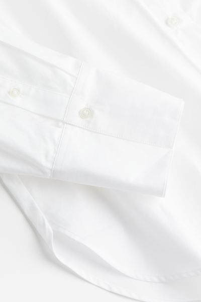 Oversized Cotton Shirt - White - Ladies | H&M US | H&M (US + CA)