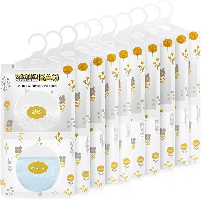 Vacplus Moisture Absorbers, Hanging Closet Dehumidifier Bags, Humidity Packs, Desiccant, Closet D... | Amazon (US)